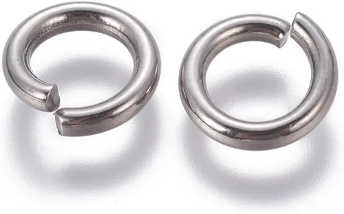 Vista 70 de HDSupplies 100 piezas - 4mm de argollas de acero inoxidable 304 de tono negro - Calibre 22 (espesor de 0.6mm)