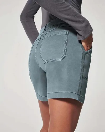 Vista 5 de oidhche Forlair - Pantalones cortos de sarga elástica con bolsillos para mujer, estilo Lawore