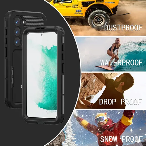 Vista 5 de Samsung Galaxy S23 - Funda impermeable a prueba de caídas, Galaxy S23 de cuerpo completo, funda totalmente sellada con protector de pantalla