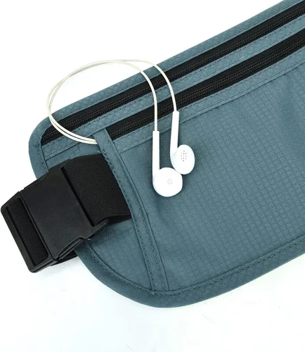 Vista 33 de DAITET Cinturón de dinero, soporte para pasaporte, cartera de viaje oculta segura con bloqueo RFID, riñonera encubierta (negro), Negro, Rfid