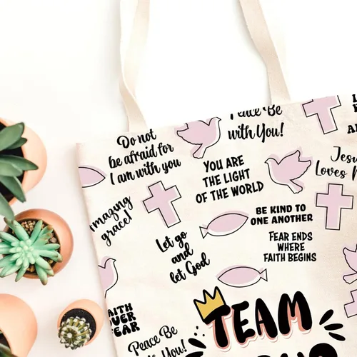 Vista 5 de WCGXKO Equipo Jesús Regalo Cristiano Equipo Jesús Lona Tote Bag Reutilizable Bolsa Bolsa de Compras