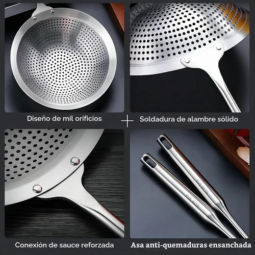 Vista 5 de GREATLINK Cuchara ranurada profesional grande, cuchara ranurada de acero inoxidable 304 con cuenco extra grande y mango cómodo, cuchara coladora