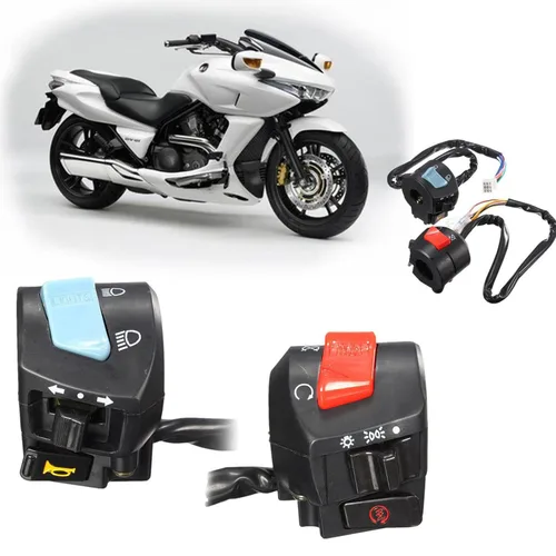 Vista 5 de Fydun Interruptor de control de luz de giro para manillar de motocicleta, interruptor universal para montaje en manillar, 1 par, lado izquierdo