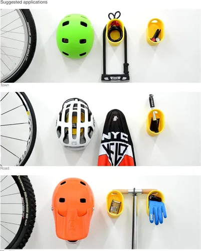 Vista 4 de Cycloc Loop - Elegante casco de montaje en pared y almacenamiento de accesorios, color naranja