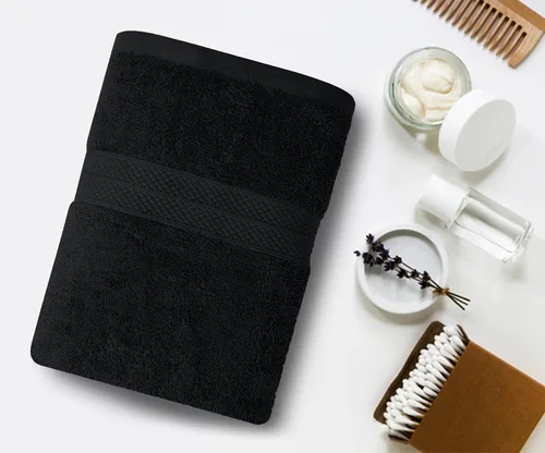 Vista 3 de Avalon Towels Toallas de baño para baño, 100% algodón, color negro, paquete de 12 (24 x 48 pulgadas), juego de toallas de baño de secado rápido