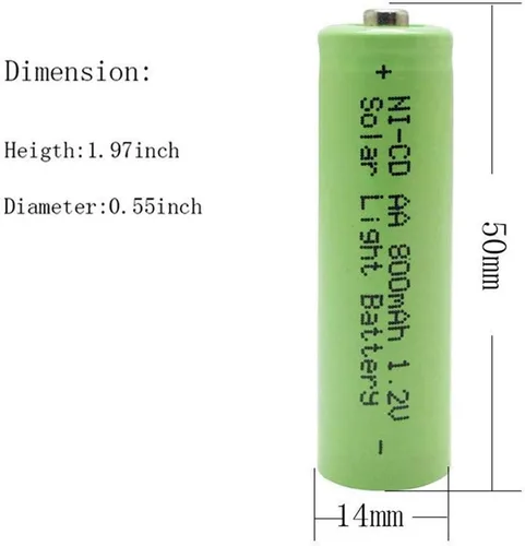 Vista 4 de XUNTU Ni-CD AA 1.2V 800mAh batería recargable Combo con AA Ni-CD 1.2V 600mAh baterías para luces solares
