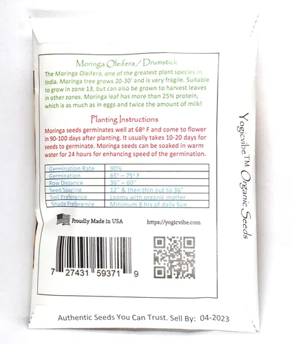 Vista 2 de 30 semillas orgánicas de moringa oleifera no transgénicas para germinar, plantar, cocinar. Semillas sin procesar con alas. Cultiva moringa: tiene