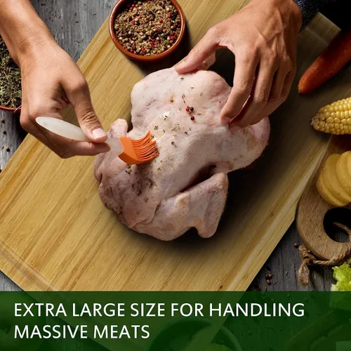 Vista 6 de Tabla de cortar de bambú, tabla de cortar extra grande de 30 x 20, tablas de cortar de madera para cocina, con ranura para jugo, tabla de cortar