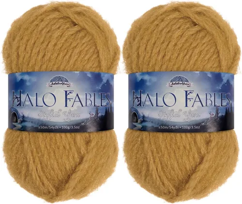 Vista 45 de JubileeYarn Halo Fables Yarn - 100g/Skein Bulky Polyester - North Wind Sun - 2 Skeins