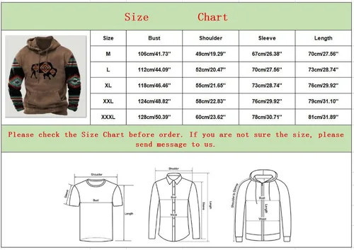 Vista 3 de Sudaderas con capucha para hombre, diseño gráfico azteca occidental, estampado étnico, mangas raglán, blusa ligera