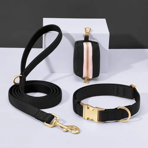 Vista 7 de Didog Correa para perro de nailon colorido de 5 pies con acolchado suave de longitud completa, ligera y duradera para perros pequeños, negro, S