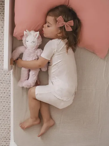 Vista 5 de Sábanas de cuna para bebé niño y niña, paquete de 2, sábanas ajustadas para colchón de cuna rectangular, ovalado, de reloj de arena, sábanas