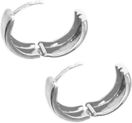 Vista 2 de Ritastephens Aretes de aro anchos y brillantes de plata de ley, 0.571 in, Plata