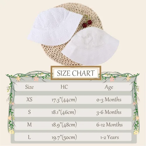 Vista 6 de Sombrero de sol de ala ancha para bebé niña para niños pequeños, gorra de protección solar para niñas, sombreros de cubo de playa de algodón