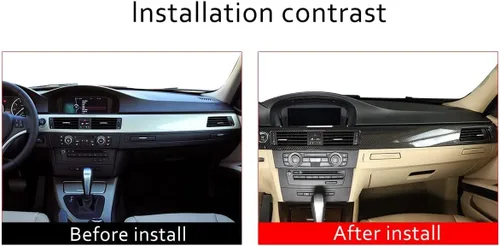 Vista 2 de YIWANG Calcomanías de fibra de carbono para el interior del tablero de instrumentos para BMW Serie 3 E90 2005-2012 LHD Auto Accesorios
