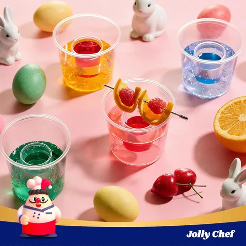 Vista 7 de JOLLY CHEF 100 vasos de bombardero desechables, vasos de plástico transparente de 4 onzas, altamente duraderos y reutilizables, perfectos para tomas