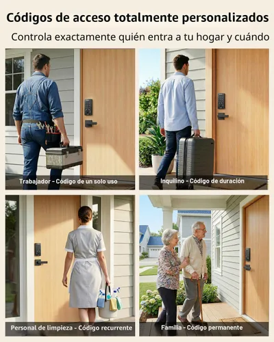 Vista 5 de Cerradura inteligente Philips, cerradura de puerta inteligente incorporada con WiFi, control remoto por aplicación, cerradura de puerta de entrada
