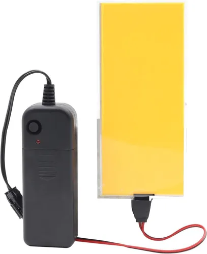 Vista 16 de Hojas de luz LED brillantes con ojos, panel EL electroluminiscente de 10 * 10 cm, lámina de luz para decoración, lámpara de hoja con inversor