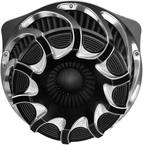 Vista 2 de Kit de entrada de aire limpiador de aire CNC para motocicletas con turbina, filtro de aire para Harley Sportster XL Touring Softail Dyna