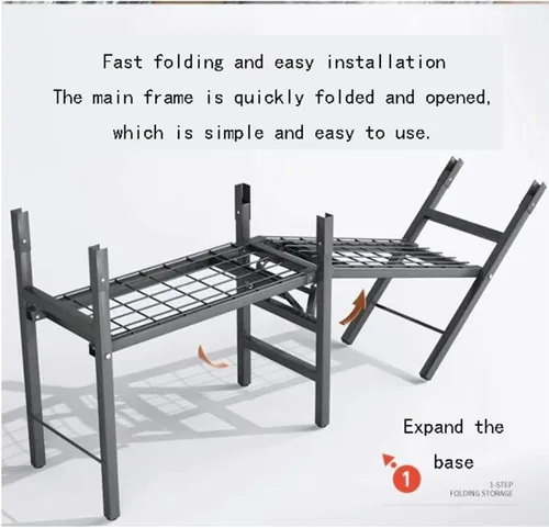 Vista 3 de Armario para adultos, armario para el hogar, dormitorio, plegable, fuerte y duradero, marco de acero al carbono para colgar