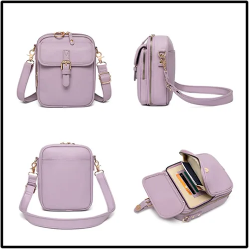 Vista 2 de Comebybuy - Bolso estilo vintage con ranuras para tarjetas, bolsa cruzada para mujer