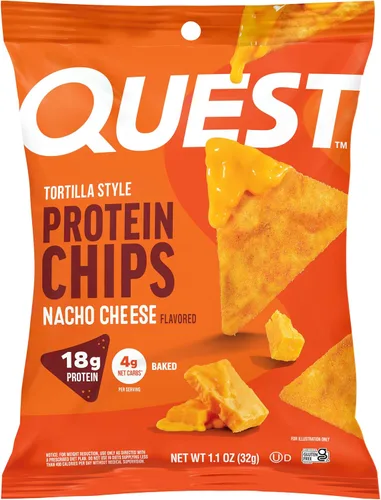 Vista 18 de Quest Nutrition Chips de proteína, barbacoa, 0.78 oz de proteína, 0.11 oz de carbohidratos netos, 130 cals, bolsa de 1.1 onzas, 1 unidad, alto