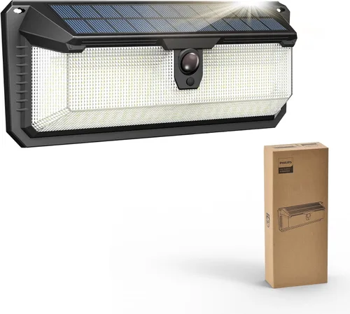 Vista 11 de Philips Luces solares con sensor de movimiento para exteriores, 120 luces LED de seguridad alimentadas por energía solar, 3 modos de iluminación