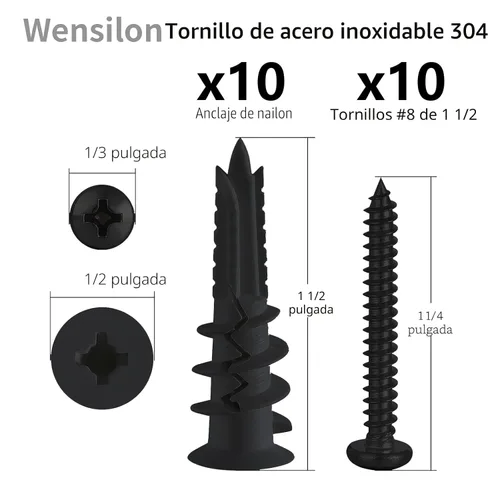 Vista 3 de Kit surtido de anclajes para paneles de yeso autoperforantes – 182 piezas para hormigón, paneles de yeso, anclajes de paneles de yeso y paneles