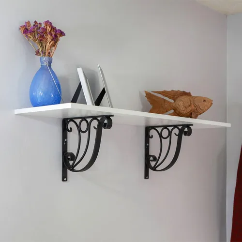Vista 2 de Achla Designs Soportes decorativos iónicos de hierro forjado, par