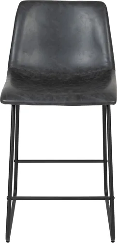 Vista 9 de Flash Furniture LeatherSoft Taburetes de altura de mostrador, gris, 2 piezas (2ETER1834524GY)