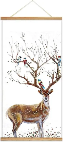 Vista 26 de wall26 - Póster colgante con marcos de madera - Cumbre de montaña en la niebla - Arte decorativo de pared listo para colgar - 18 x 36 pulgadas