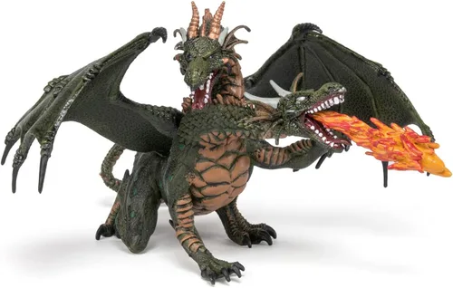 Vista 5 de Papo - Figura realista de dragón de dos cabezas - A partir de 3 años - Colección de fantasía y medieval - Juego creativo de aventuras legendarias