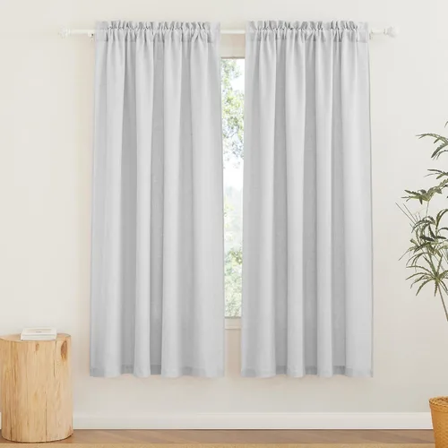 Vista 63 de RYB HOME - Cortinas de lino texturizado semitranslúcidas, privacidad media, filtro de luz, decoración de ventana para dormitorio/baño/sala de estar