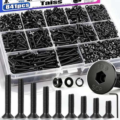 Vista 34 de Taiss 10 piezas de tornillos de cabeza hexagonal de 5/16-18x1, pernos para muebles, tornillos para muebles de acero inoxidable 304, pernos de 1/4