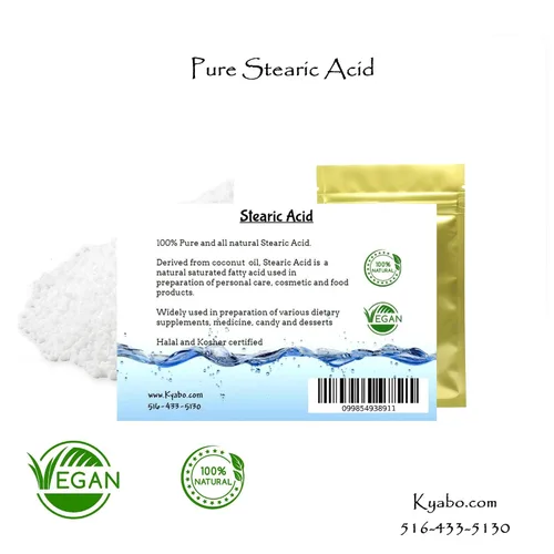 Vista 2 de Ácido esteárico - 3 libras - Ácido esteárico puro a base de vegetales - Tripple Pressed - Halal y Kosher