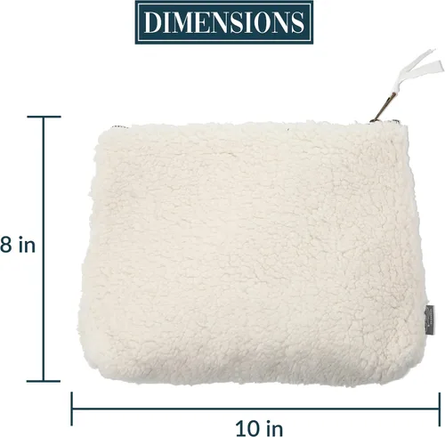 Vista 3 de Pavilion Gift Company Bolsa de maquillaje para mujer, blanco, marrón, 8" x 10", Blanco, marrón, Bolsa de maquillaje