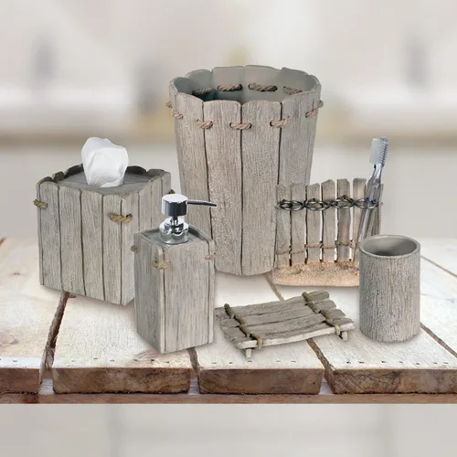 Vista 4 de Destinations Soporte para jabonera Driftwood para encimera de baño y cocina - gris