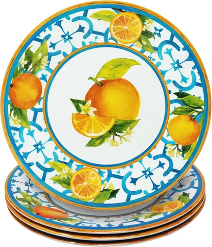Vista 11 de Le Cadeaux Plato de ensalada de melamina de 9 pulgadas, juego de 4, Palermo