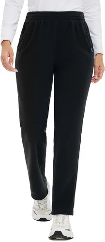 Vista 7 de BALEAF Pantalones de forro polar para mujer, térmicos, para invierno, ligeros, con cintura elástica, con bolsillo