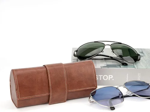 Vista 5 de Linkidea Estuche rígido extra grande para guardar lentes de sol, compatible con DIOR EverDior A1U 30Montaigne BU Missdior B1U (marrón)