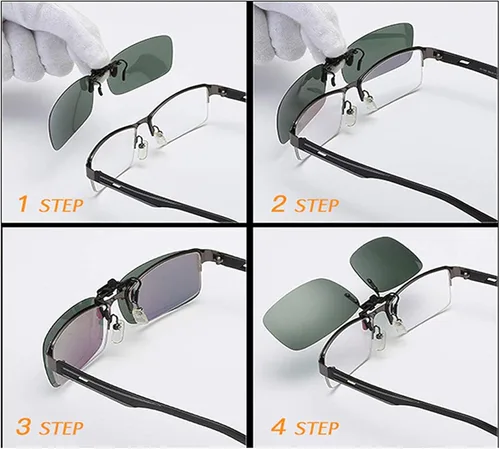 Vista 3 de YUEBAJUN Gafas de sol polarizadas con clip, paquete de 4 unidades, sin montura y antirreflejos, protección UV para gafas graduadas, mujeres y hombres