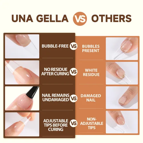 Vista 8 de UNA GELLA Pegamento de uñas de gel 6 en 1 para puntas de uñas transparentes