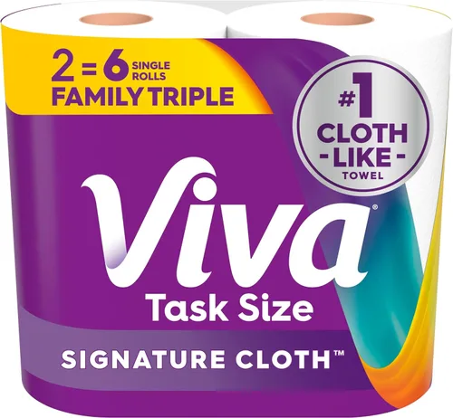 Vista 13 de Viva Signature - Toallas de papel de tela, 3 rollos dobles, 86 hojas por rollo
