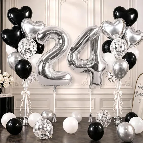 Vista 71 de TONIFUL Globo de aluminio negro de 40 pulgadas con el número 0, decoraciones de cumpleaños negro (Bk-black)
