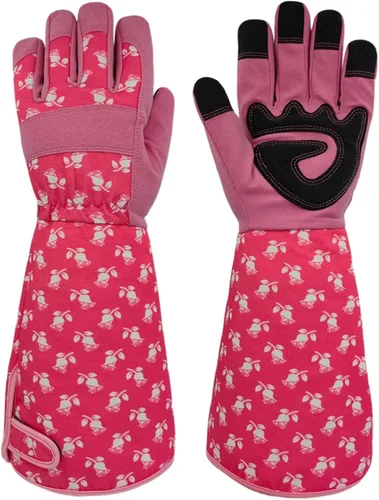 Vista 10 de Guantes Largos de Jardinería, Resistentes a Espinas y Pinchazos, Guantes Protectores para Rosas y Cactus para Jardinero, Regalos