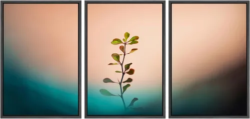 Vista 97 de SIGNWIN Lienzo enmarcado para pared, juego de arte nublado de tormenta, cielo, bosque otoñal, árboles, rústico, naturaleza, fotografía, realismo