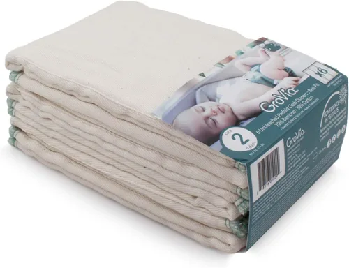 Vista 7 de GroVia Pañal reutilizable del paño del bebé del algodón orgánico prefold (tamaño 1)