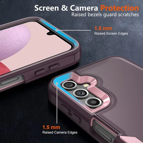 Vista 3 de Funda de teléfono para Galaxy A14 5G [a prueba de golpes] [a prueba de caídas] [protector de pantalla], resistente protección para Samsung Galaxy