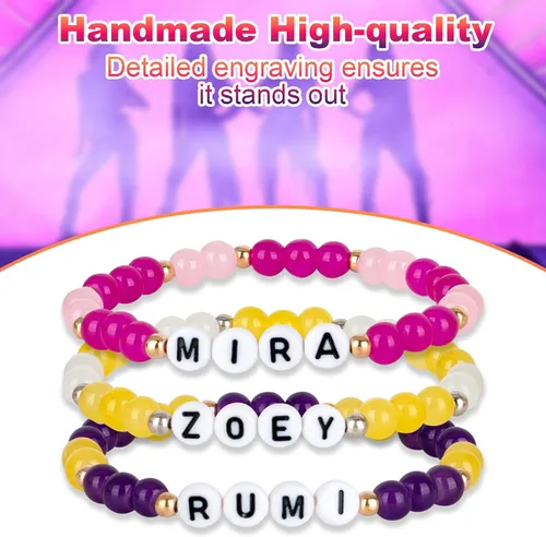 Vista 2 de for Kpop toys Huntrix Merch Bracelets Sets, for Rumi Mira Zoey Fans Cosplay Gifts Outfit Accessories Friendship Jewelry for Women