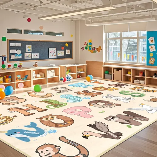 Vista 16 de Alfombras infantiles para sala de juegos, alfombra ABC de 2.5 x 4 pies para niños pequeños, alfombra de aprendizaje educativo, alfombra